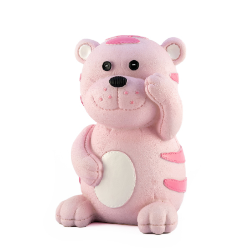 Velador tigre rosa poliserina con adaptador de USB a 220 17,5x12,5x18,6cm